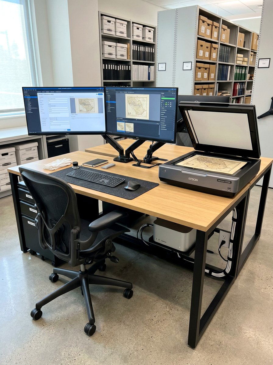 Digital archive station - 30 home archive room ideas