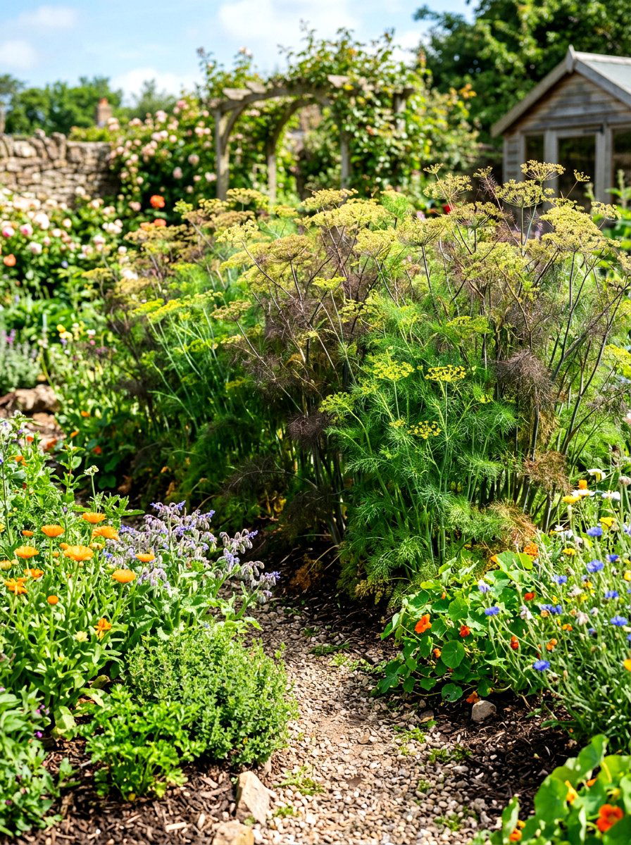 Dill and Fennel Backdrop - 30 herb border garden ideas