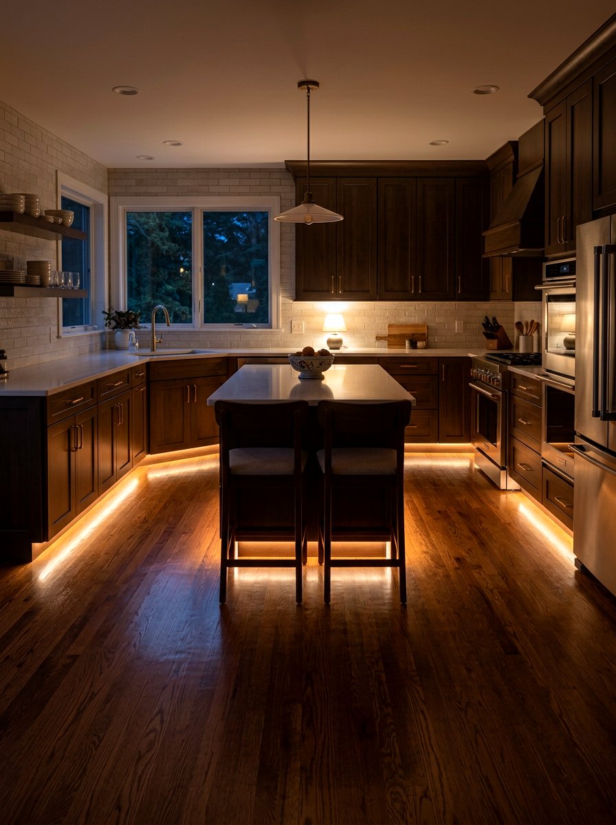 Dimmable Ambient Kick Lighting - 30 toe kick lighting ideas
