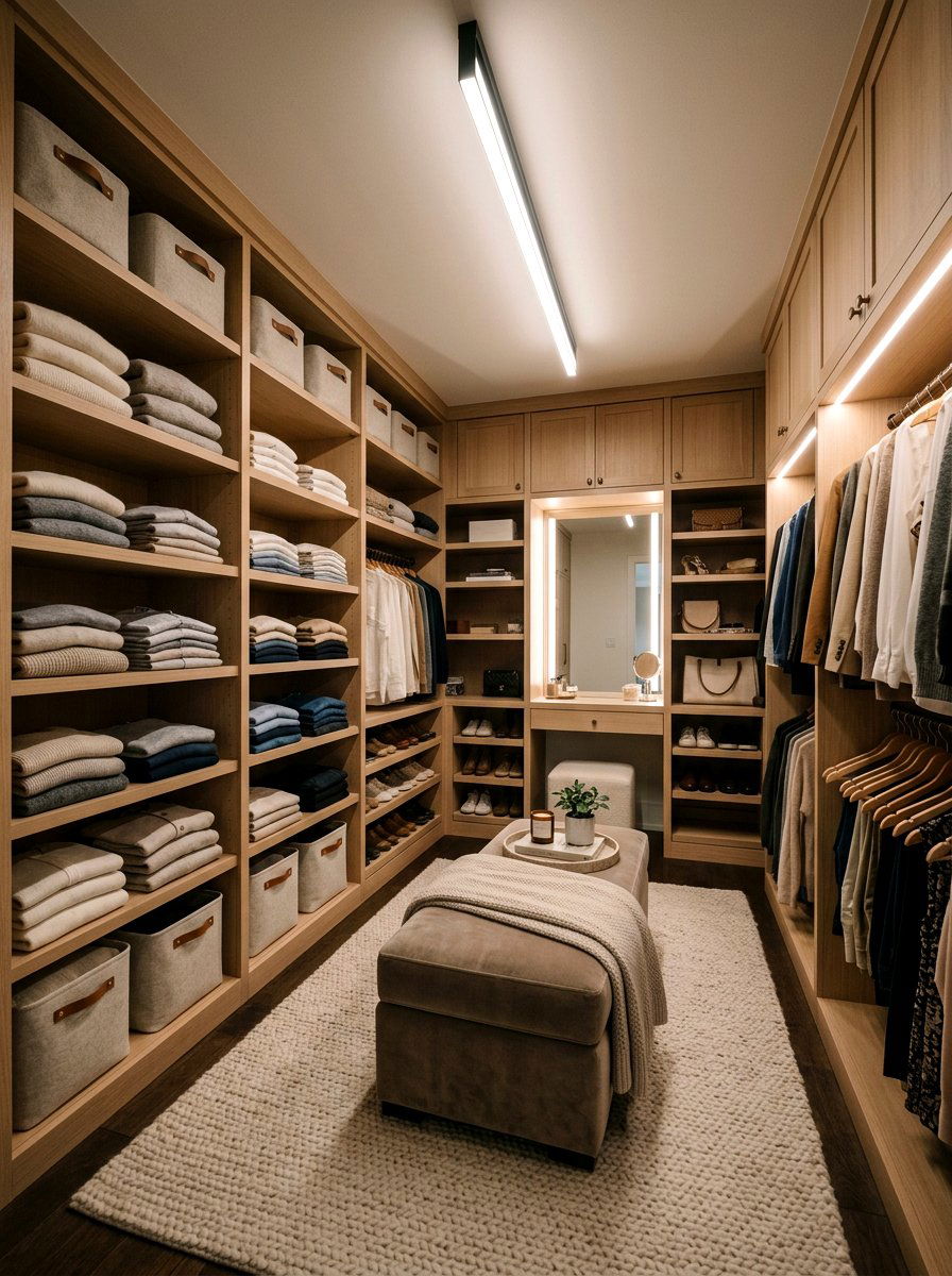 Dimmable LED closet light - 30 closet lighting ideas