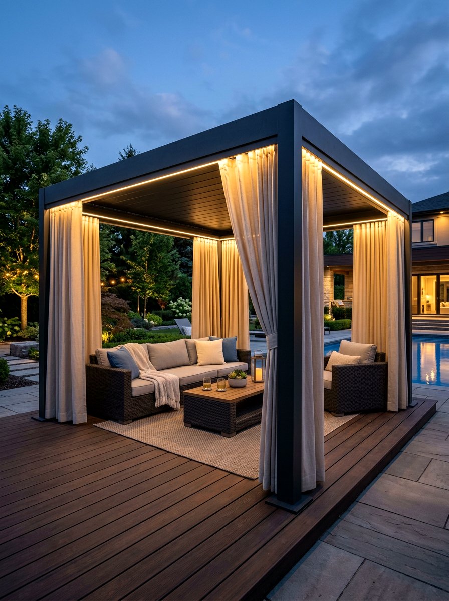 Dimmable Led Strips For Fabric Glow - 30 gazebo curtain lighting ideas