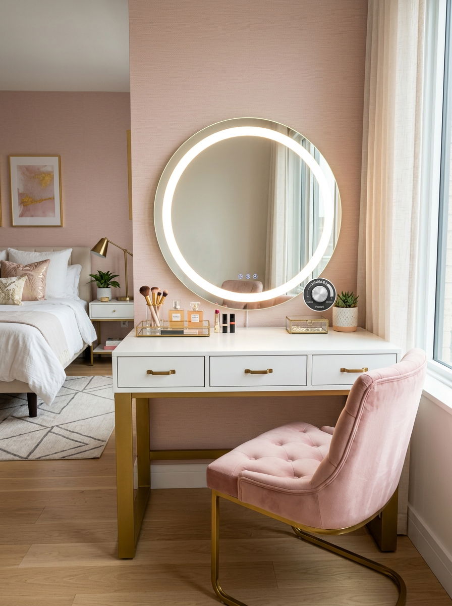 Dimmable Ring Lights - 30 vanity mirror lighting ideas