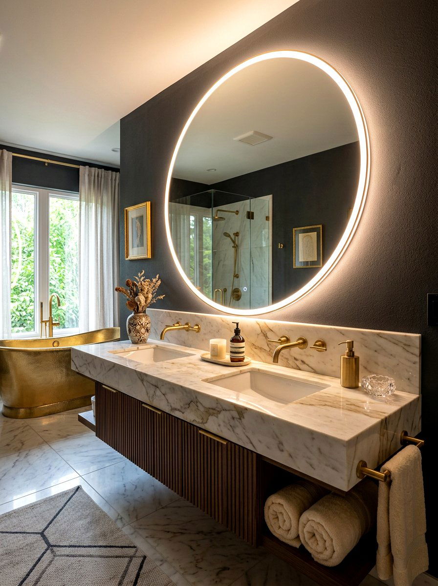 Dimmable bathroom mirror light - 30 circadian bathroom lighting ideas