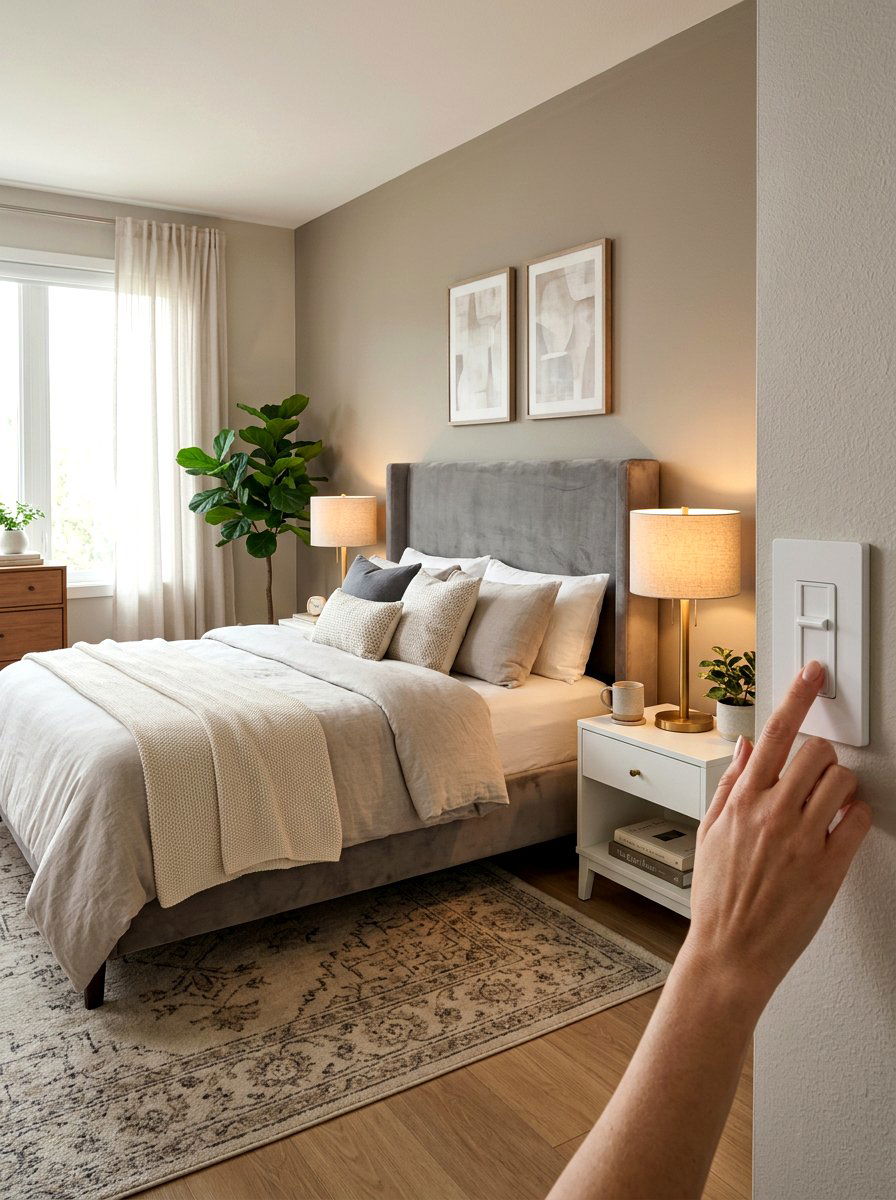 Dimmer switch bedroom lighting - 30 friction maxxing home ideas