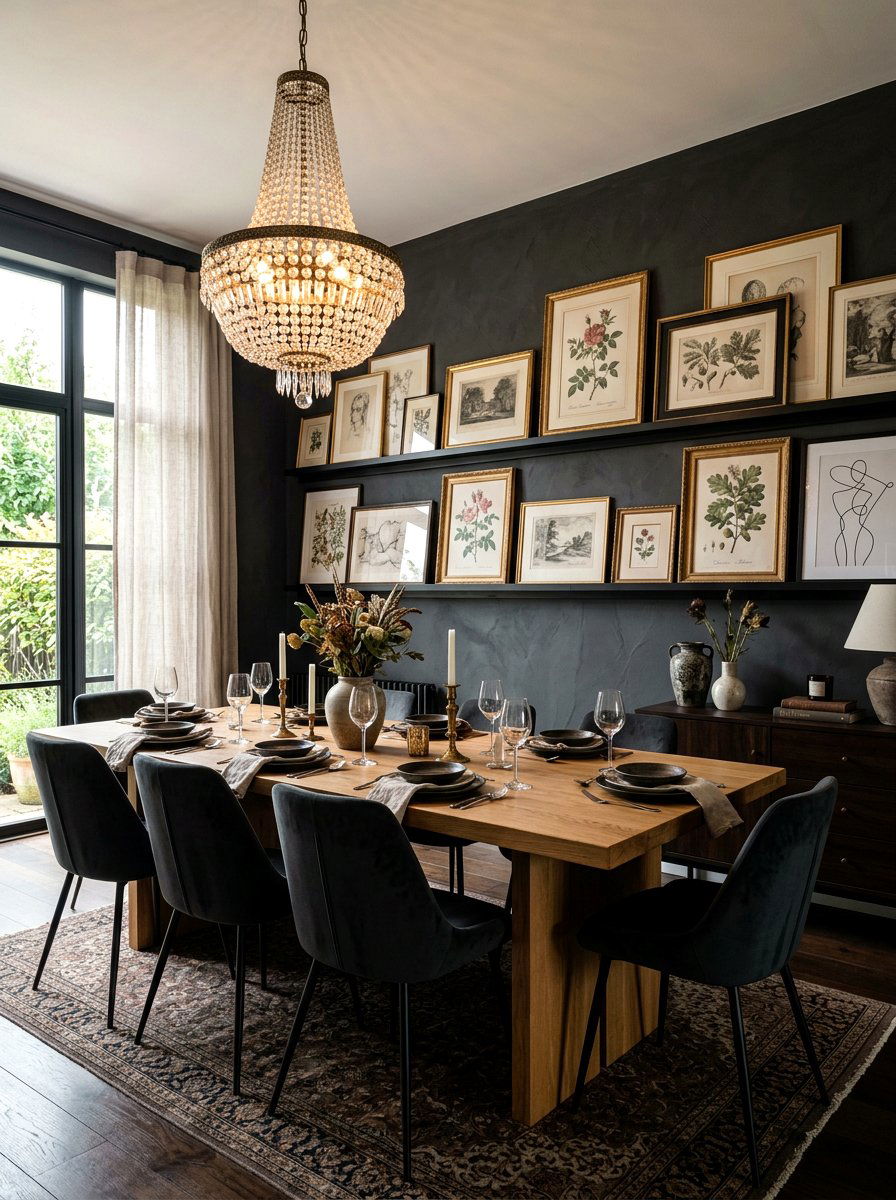 Dining Room Art Ledge - 30 gallery ledge wall ideas