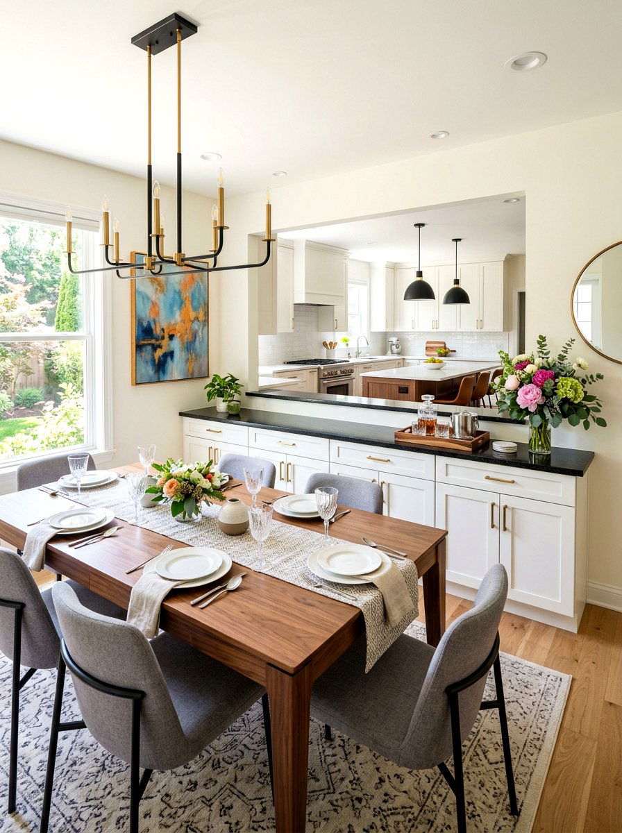 Dining Room Buffet Wall - 30 half wall zoning ideas