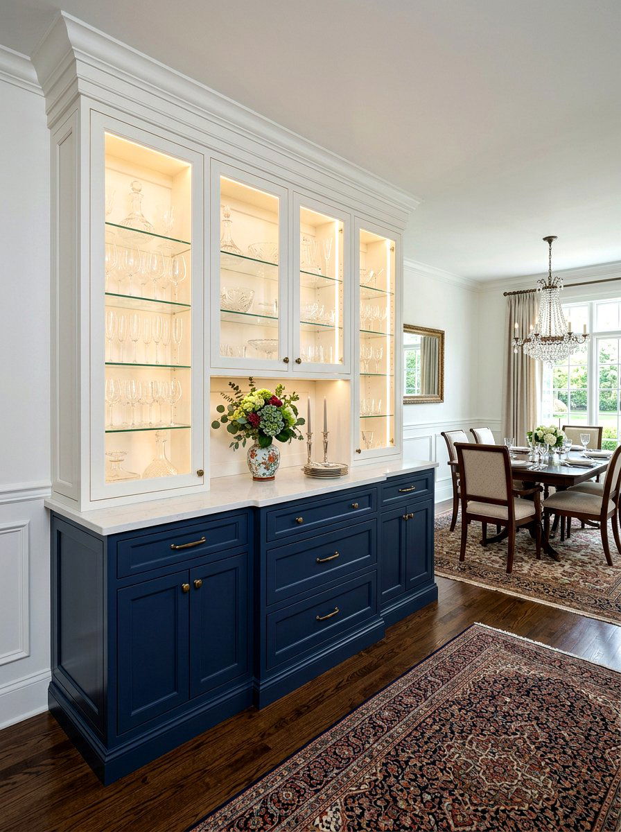 Dining Room Buffet With Glass Cabinets - 30 built in buffet dining ideas