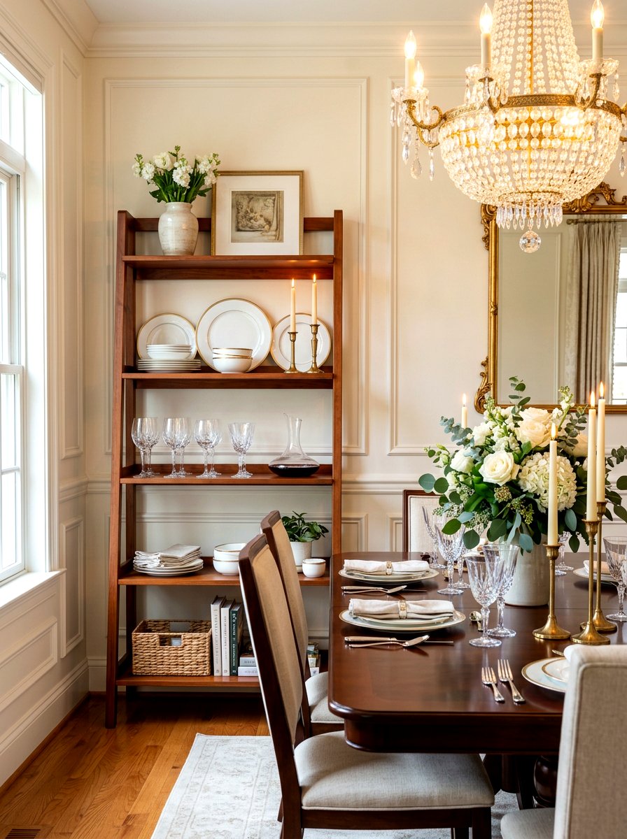 Dining Room Centerpiece - 30 ladder shelf styling ideas