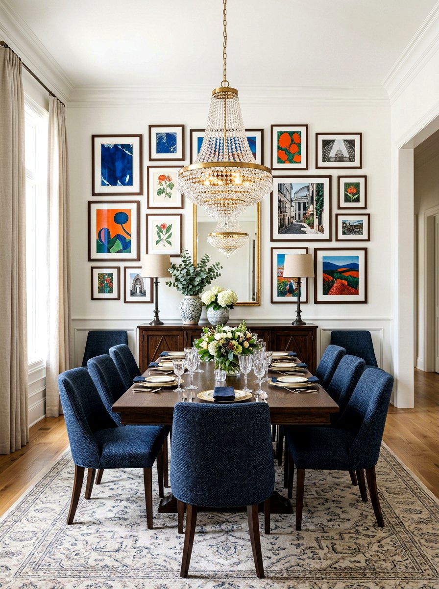 Dining Room Gallery Wall - 30 family photo wall ideas