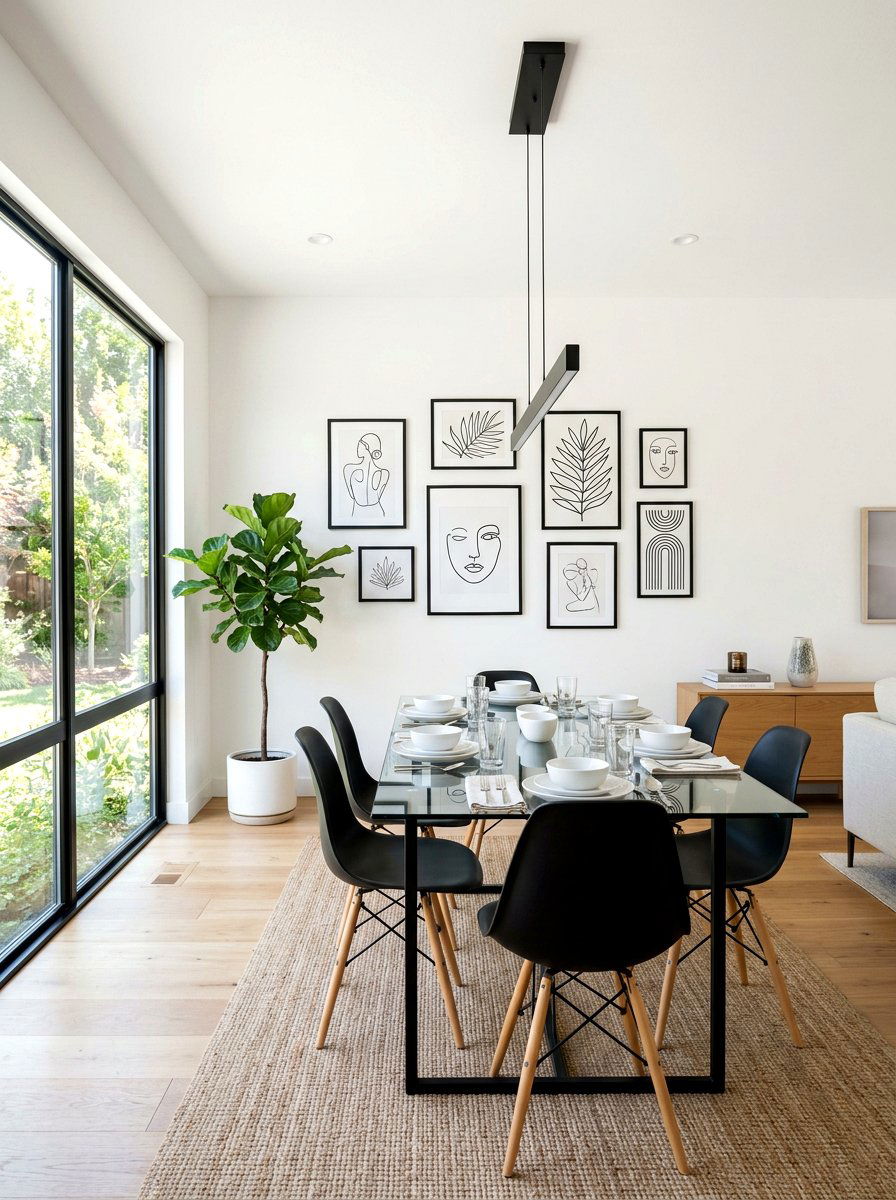 Dining Room Line Art - 30 dining room wall decor ideas