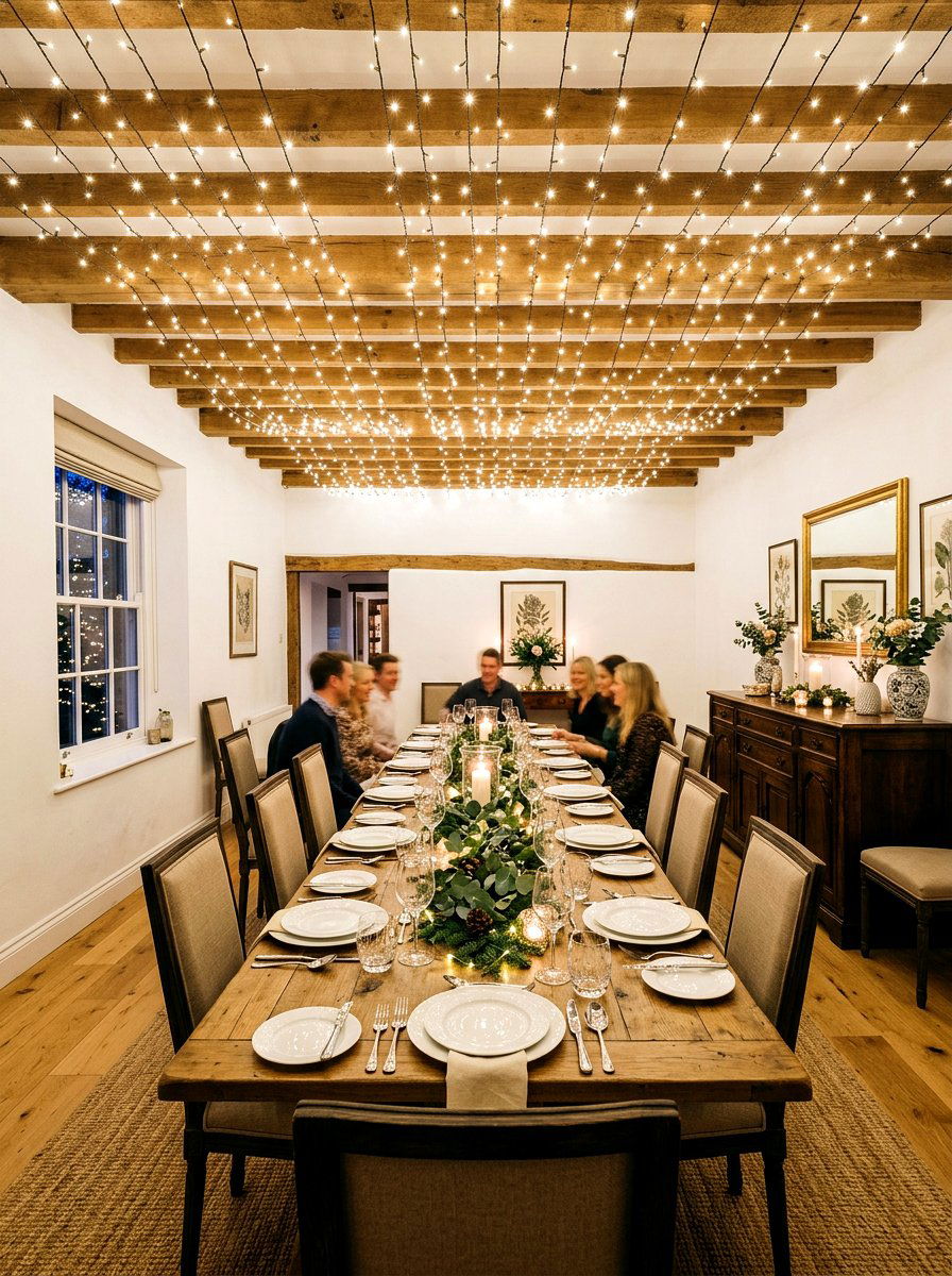 Dining Room Overhead Fairy Lights - 30 fairy light canopy ideas