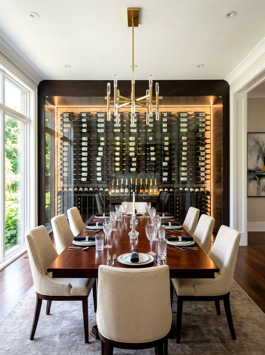 Dining Room Wine Feature - 30 wine wall display ideas