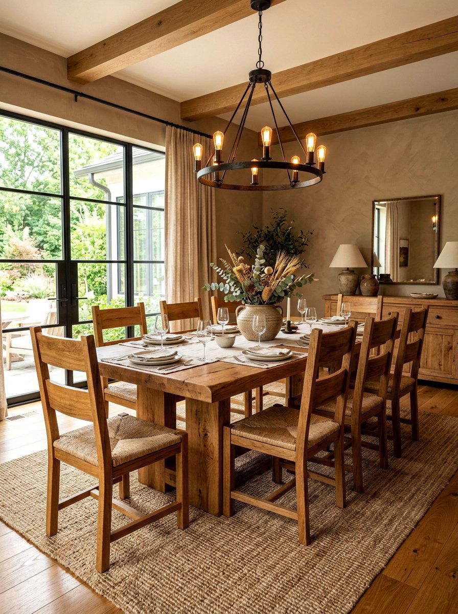 Dining Room With Solid Wood Furniture - 30 clean air room ideas