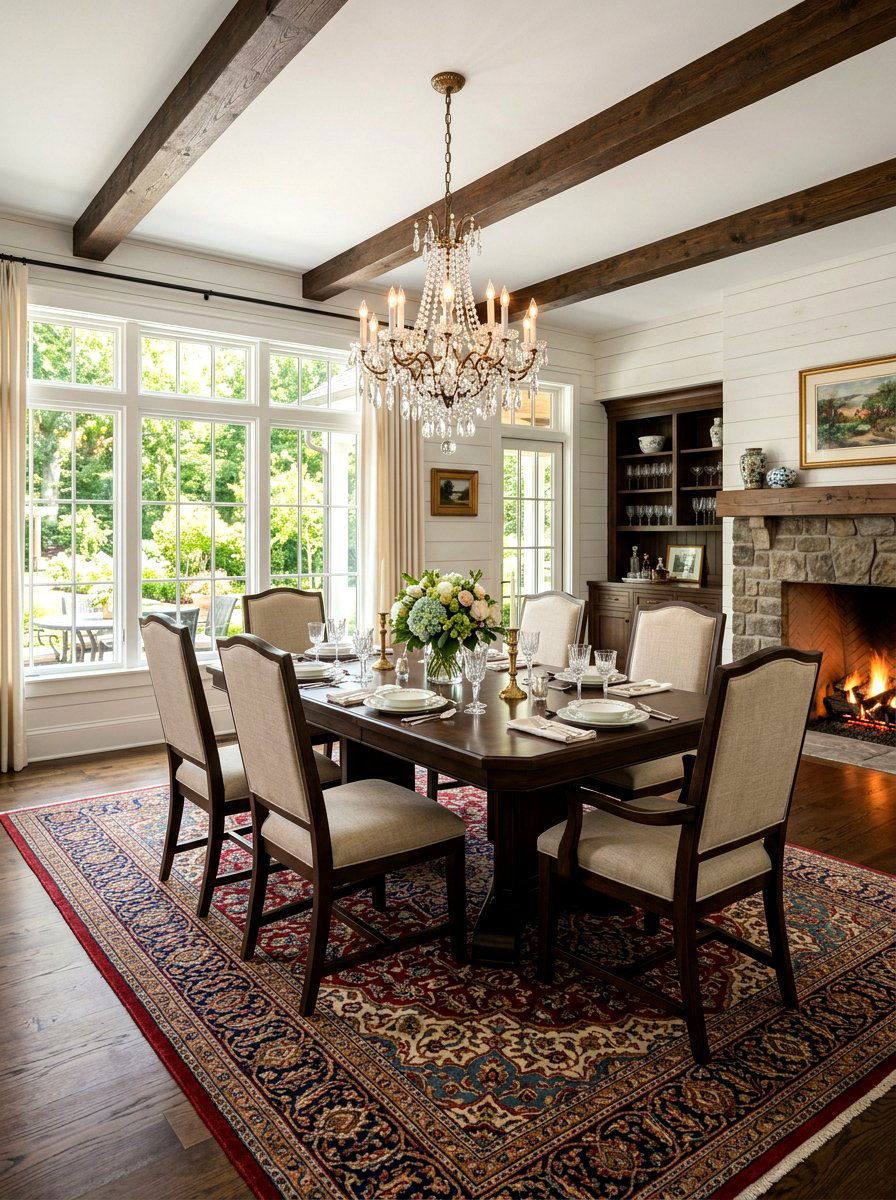 Dining Table And Chairs On Rug - 30 area rug placement ideas