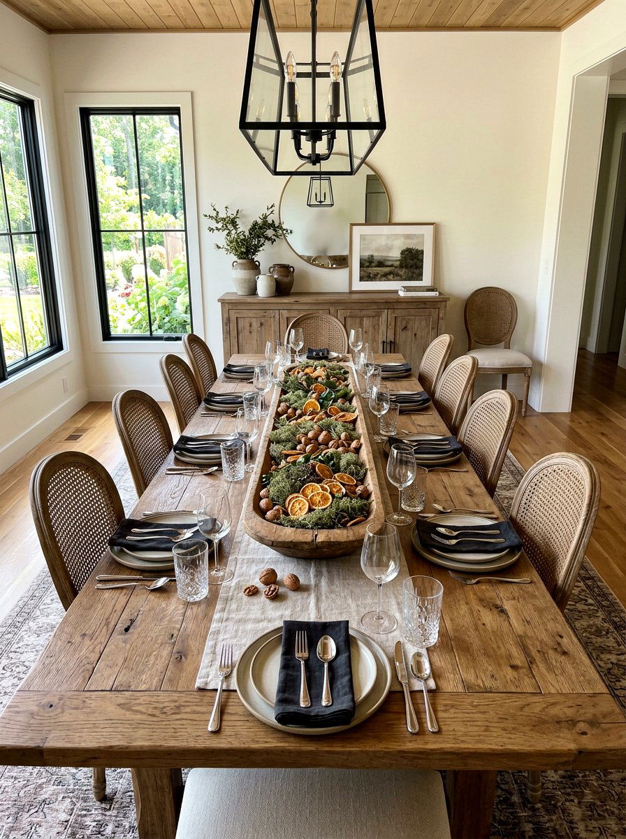 Dining Table Centerpiece - 30 dried orange decor ideas