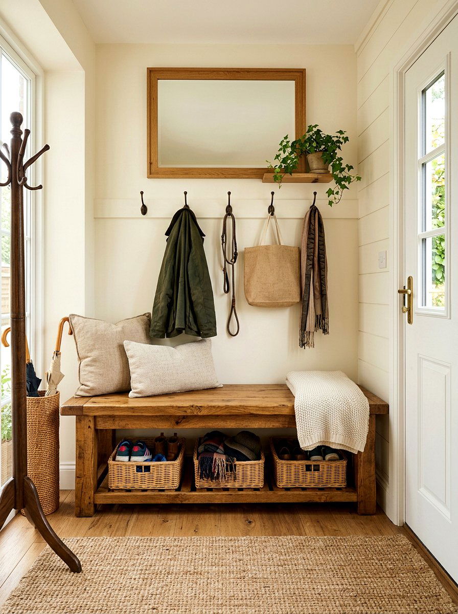 Dining Table Entryway Bench - 30 vintage upcycled furniture ideas