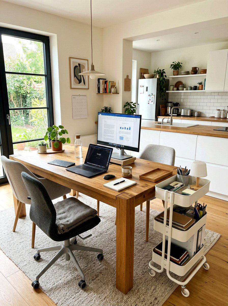 Dining Table Home Office - 30 apartment office ideas