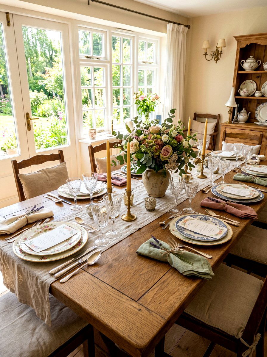 Dining Table Setting - 30 vintage china display ideas