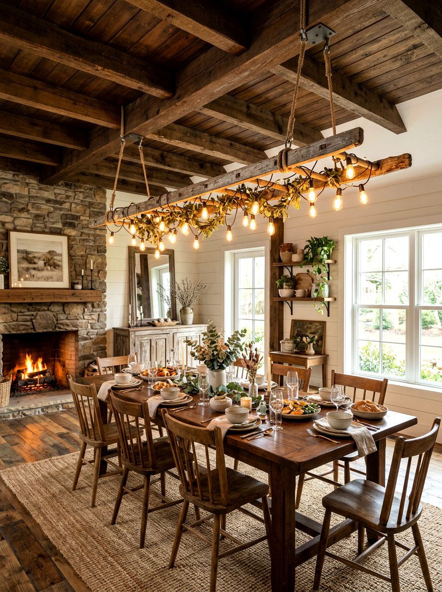 Dining room chandelier alternative - 30 string light ideas