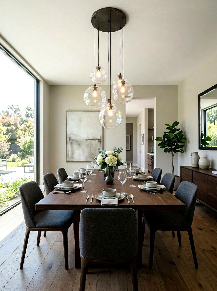 Dining room clear glass cluster - 30 globe pendant ideas