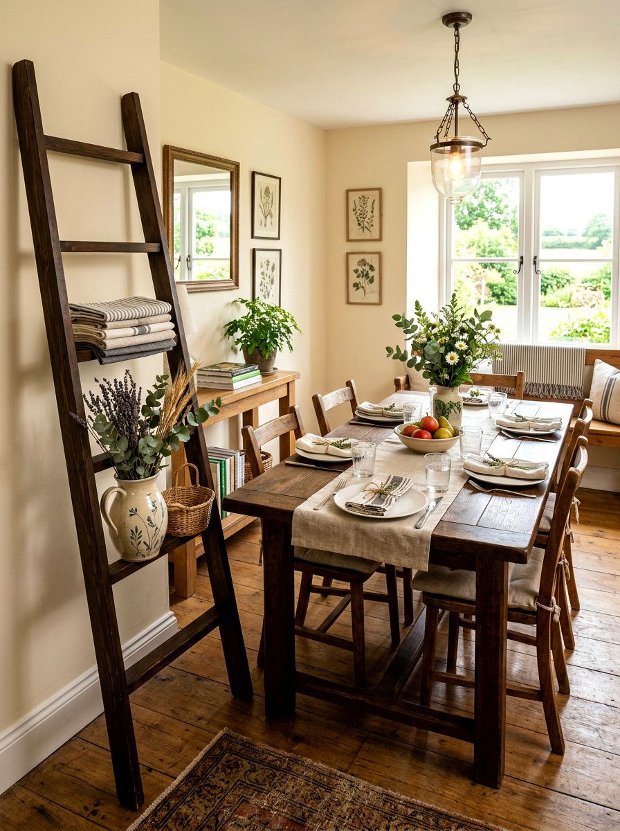 Dining room ladder - 30 decorative ladder ideas