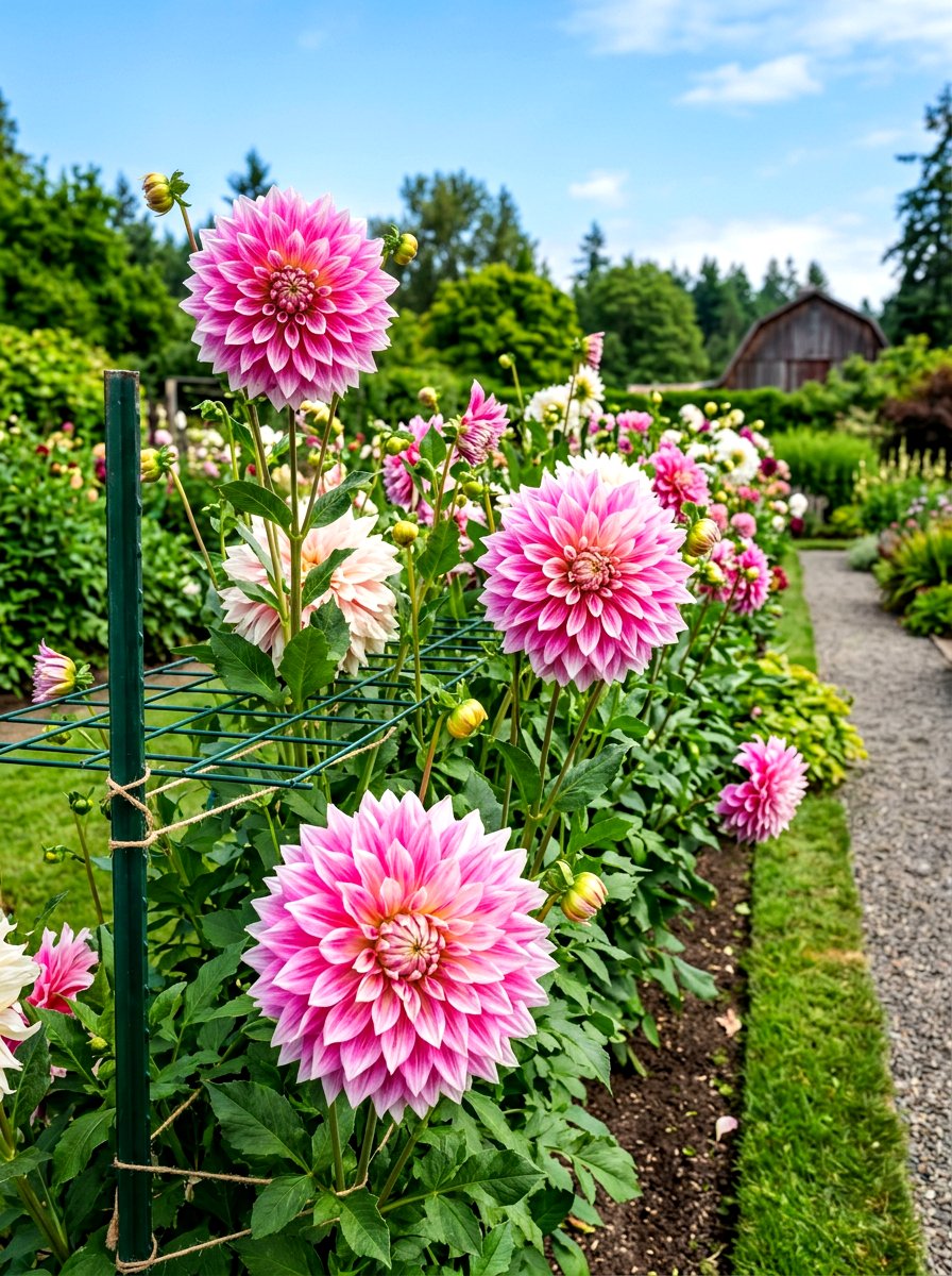 Dinnerplate Dahlia Row - 30 dahlia cutting patch ideas