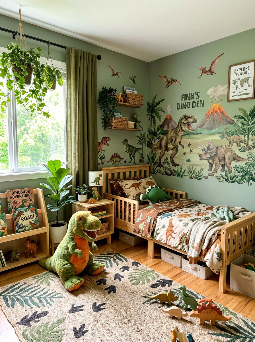 Dinosaur Toddler Bedroom - 30 toddler room ideas