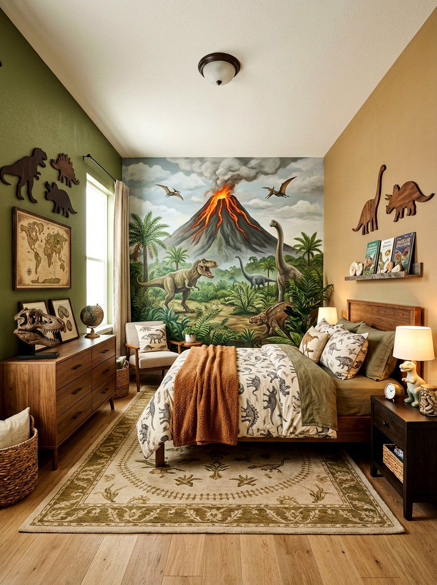 Dinosaur themed room - 30 boys bedroom decor ideas