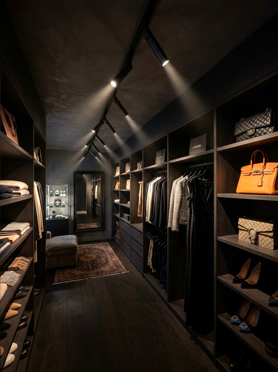 Directional closet spotlight - 30 closet lighting ideas