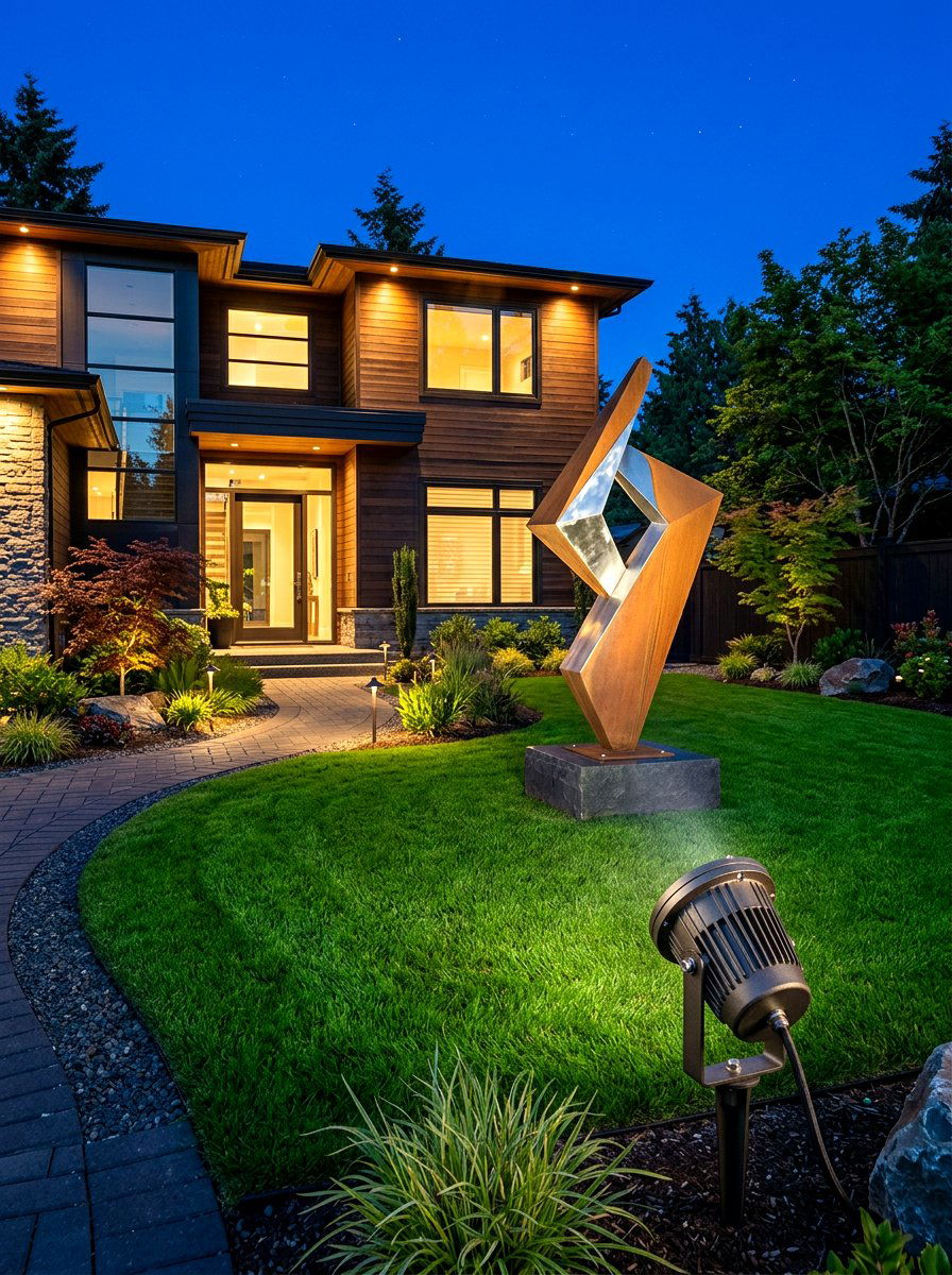Directional spotlight - 30 exterior lighting ideas for front of house
