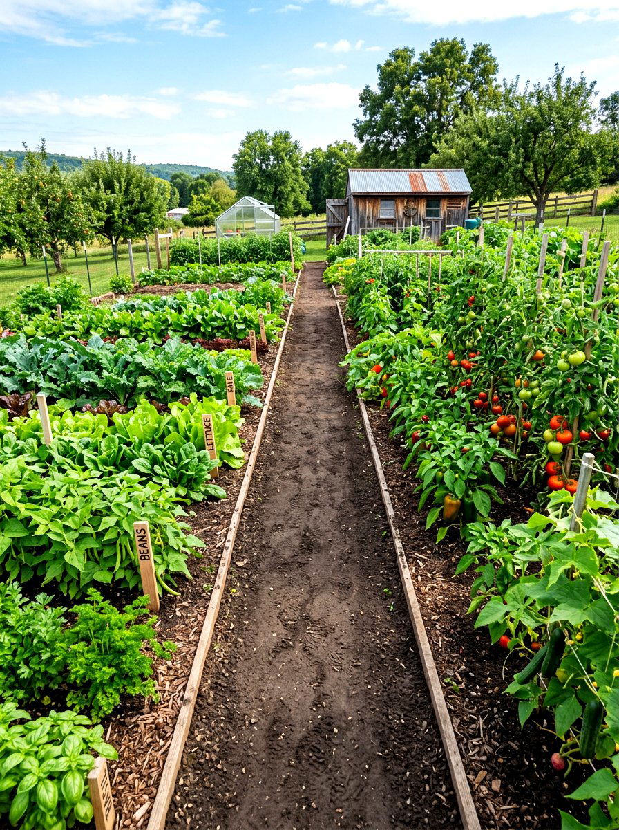 Dirt Garden Walkway - 30 vegetable garden path ideas