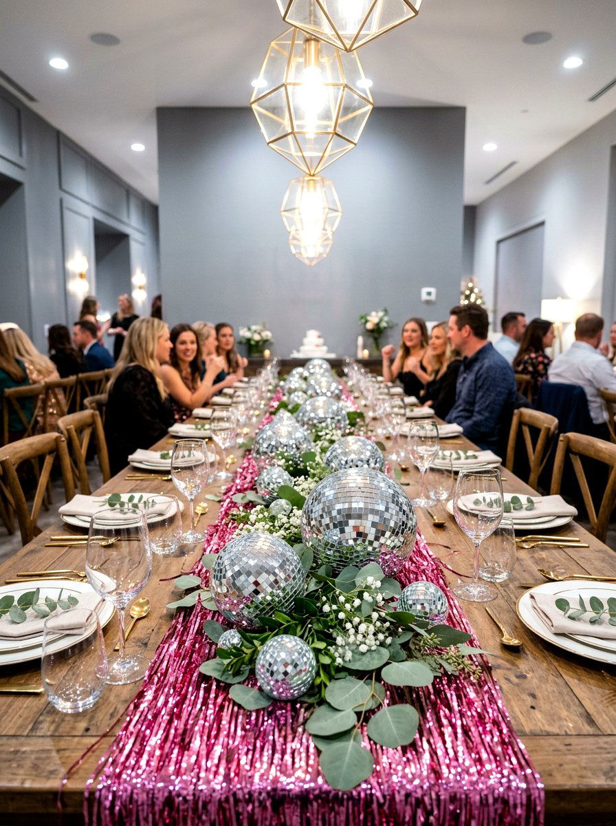 Disco Ball Centerpiece - 30 Galentine table decor ideas