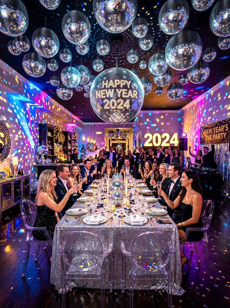 Disco ball dining room - 30 New Year dining room ideas