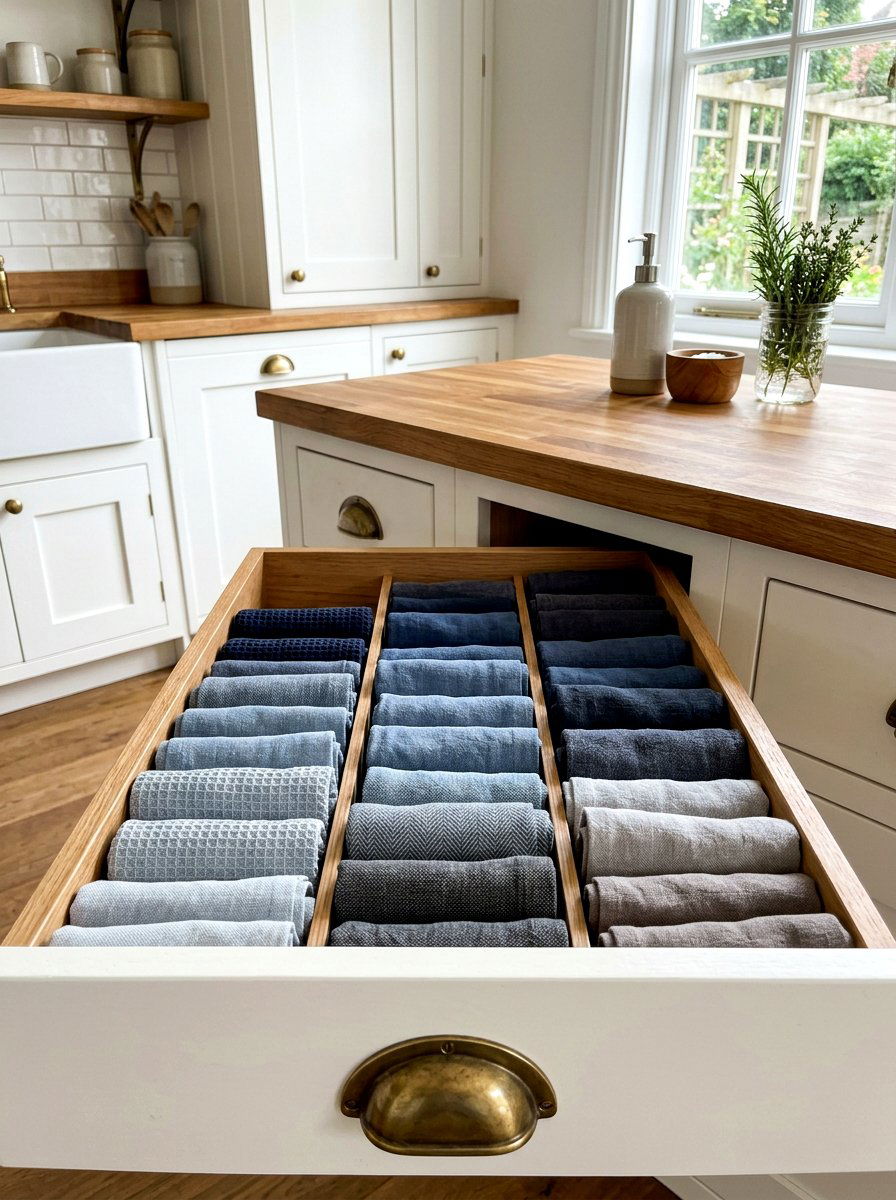 Dish Towel Folded Dividers - 30 kitchen drawer divider ideas