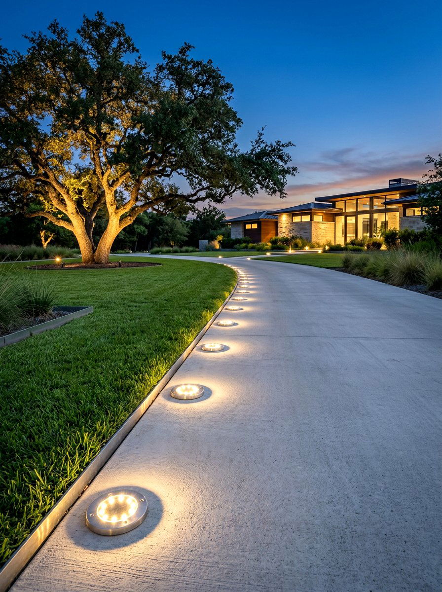 Disk Solar Path Lights - 30 solar path lantern ideas
