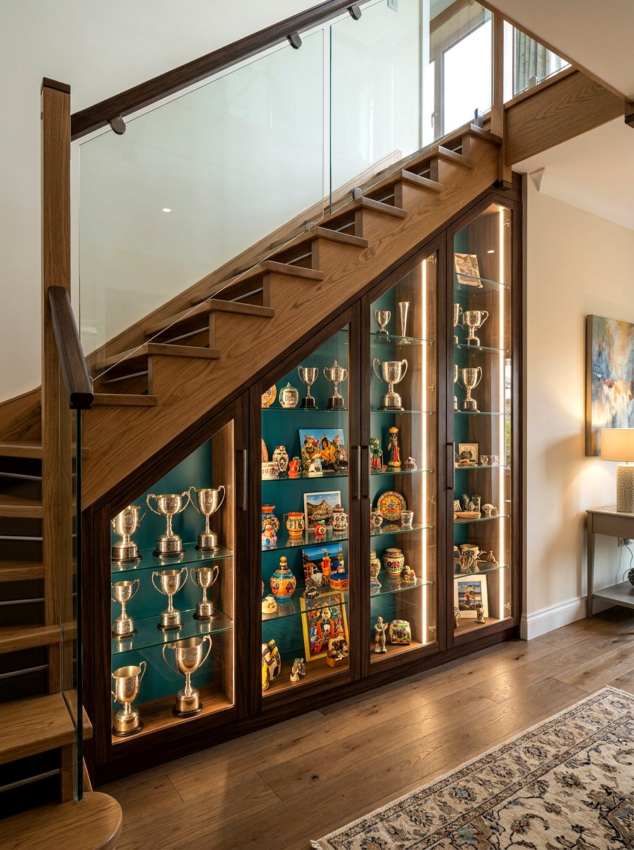 Display Case Under Stairs - 30 cozy nook under stairs ideas