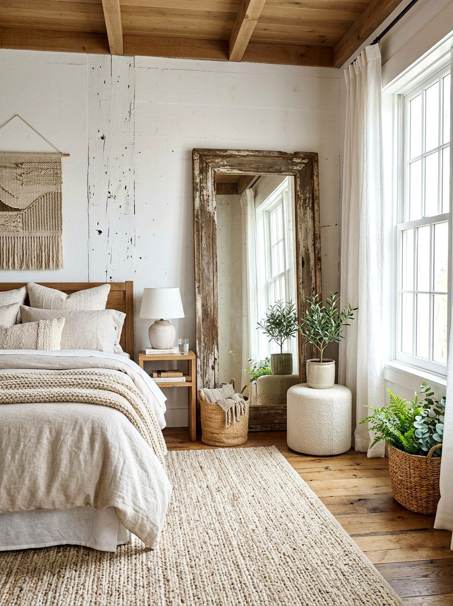 Distressed Floor Mirror - 30 antique mirror wall ideas