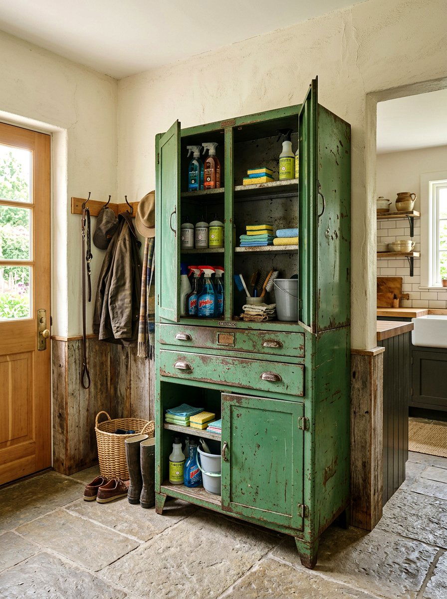 Distressed Metal Kitchen Storage Cabinet - 30 file drawer kitchen ideas