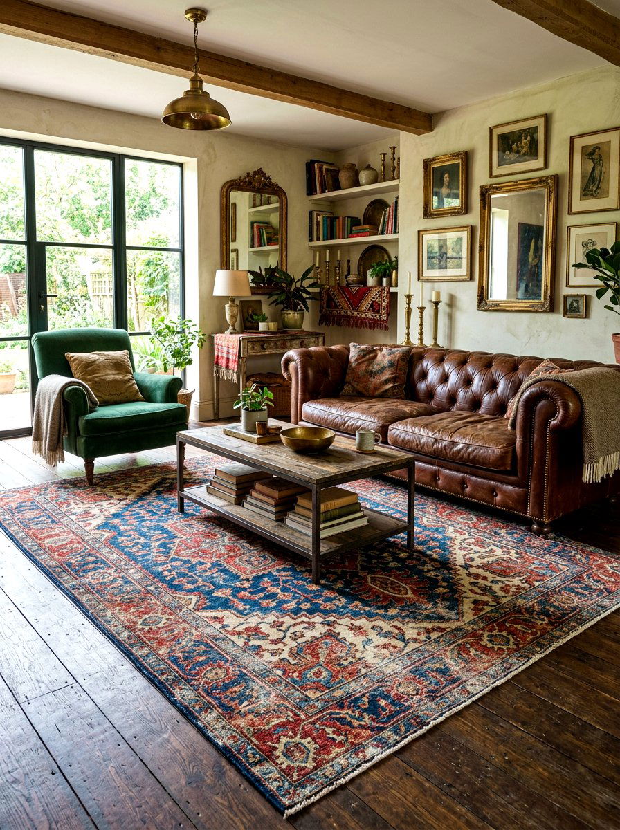 Distressed Persian Rug Living Room - 30 living room rug ideas
