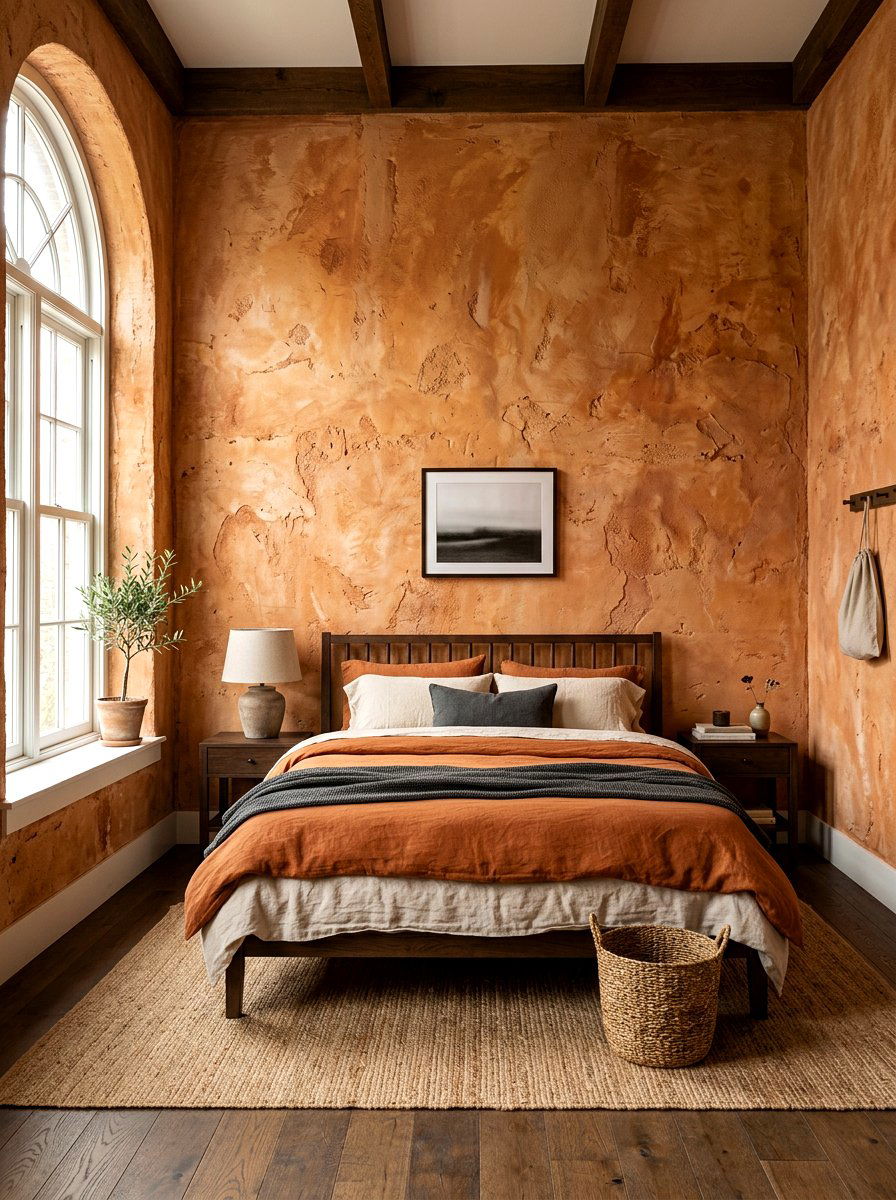 Distressed Plaster Walls - 30 antique bedroom decor ideas