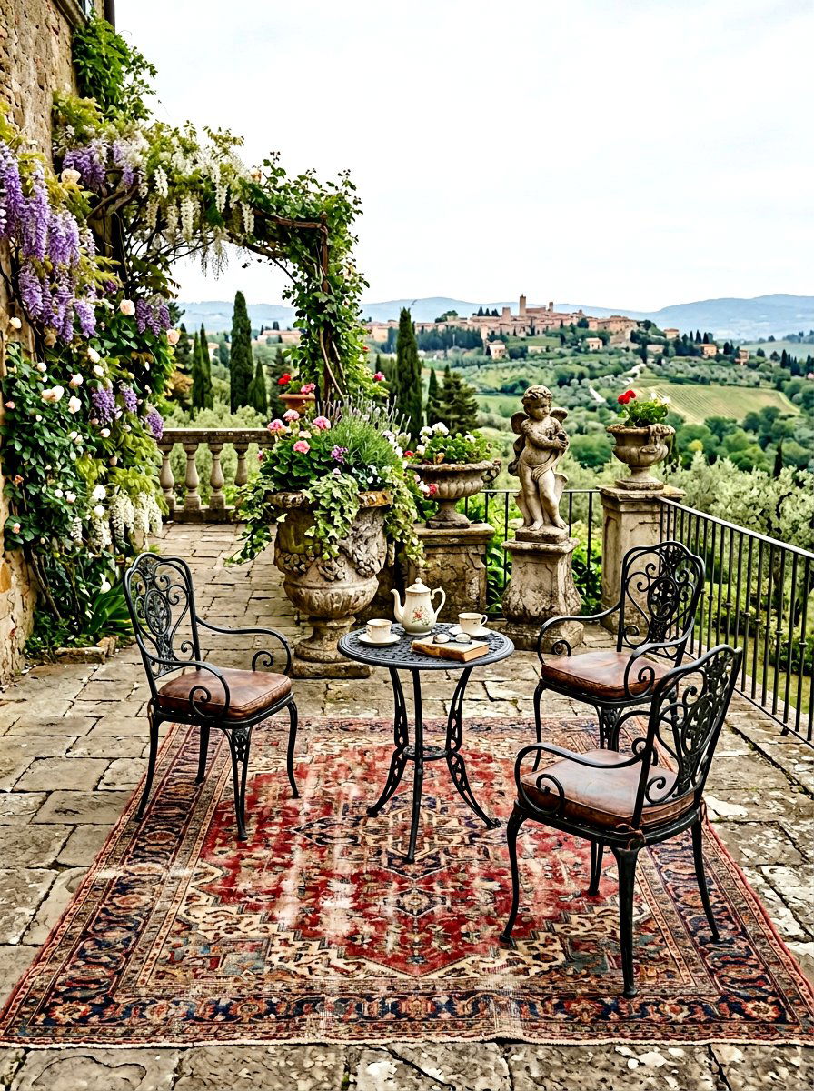 Distressed Vintage Outdoor Rug - 30 patio rug ideas