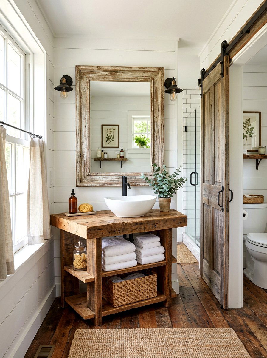 Distressed Wood Bathroom Mirror - 30 bathroom mirror ideas