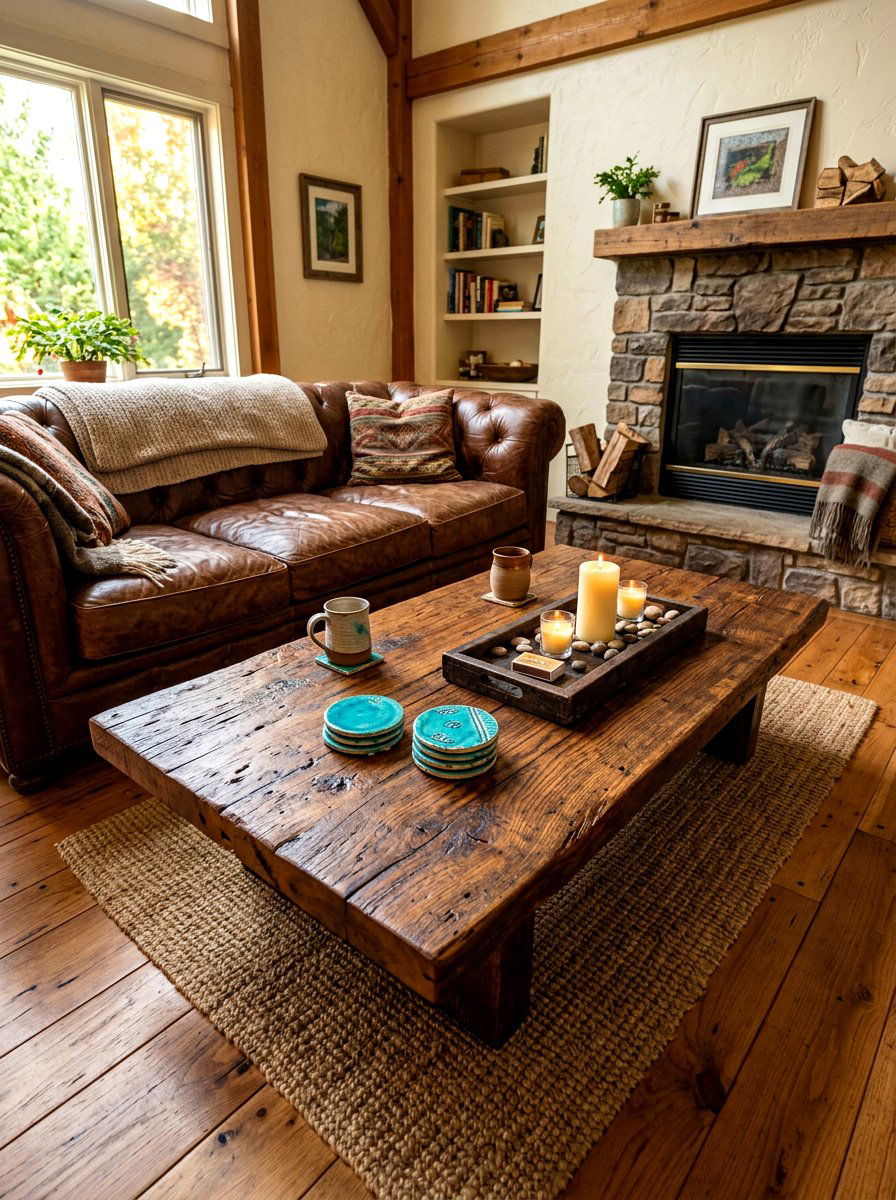 Distressed Wood Coffee Table - 30 western home decor ideas