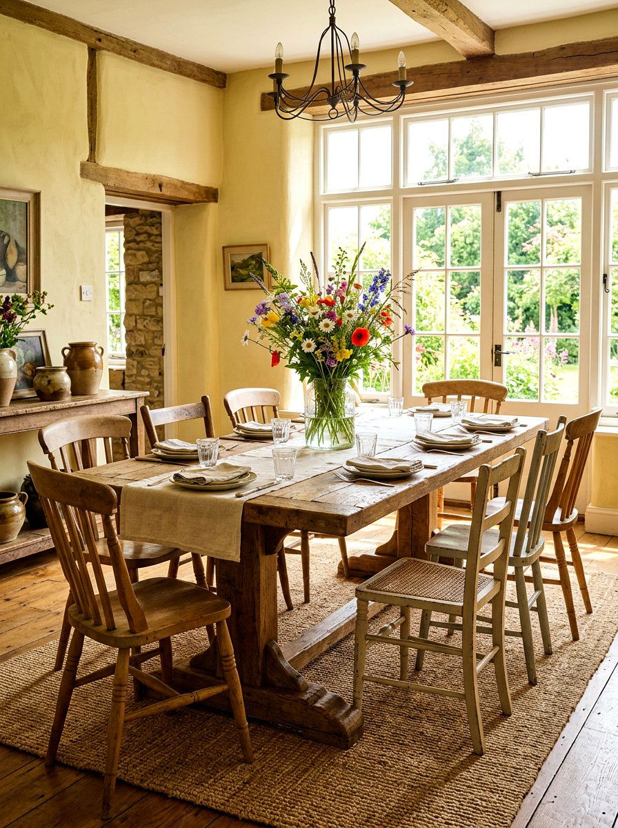 Distressed Wood Dining Room - 30 French cottage decor ideas