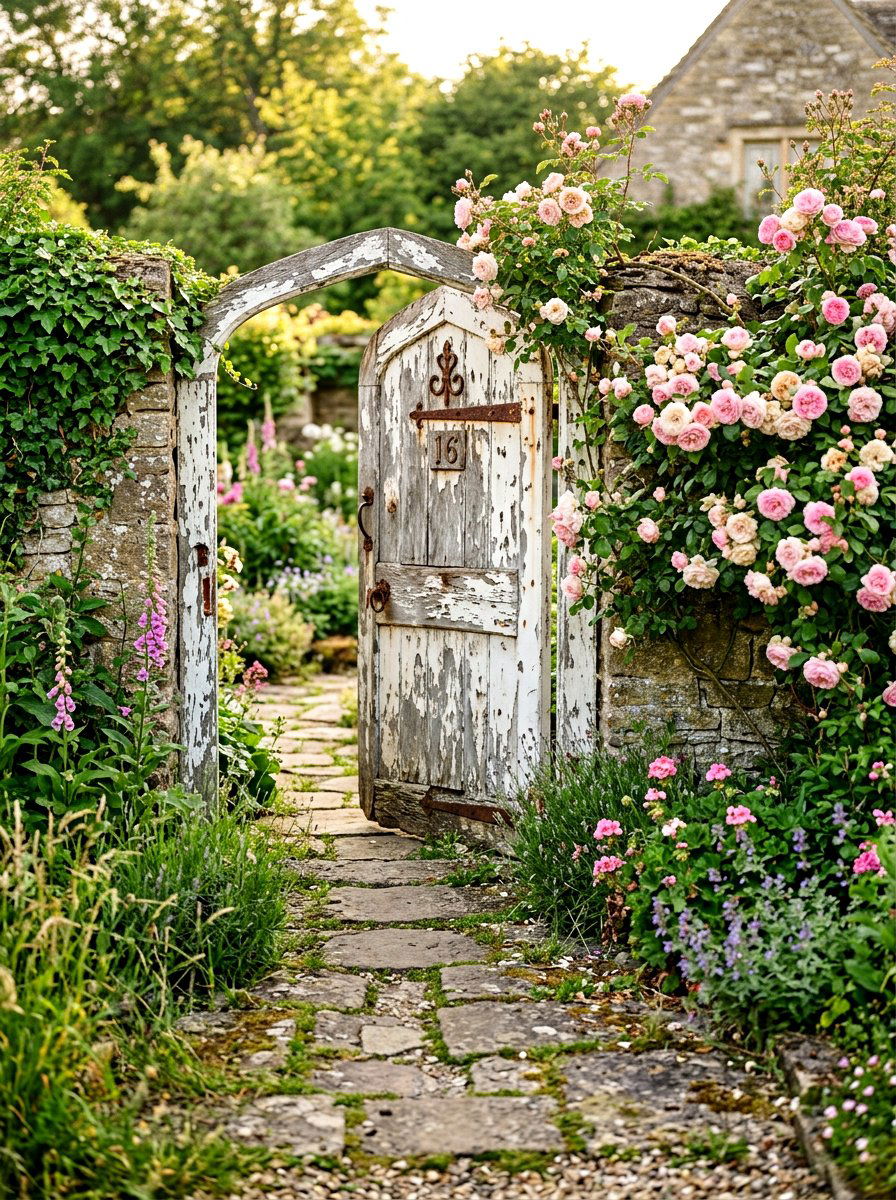 Distressed Wood Gate - 30 garden gate ideas