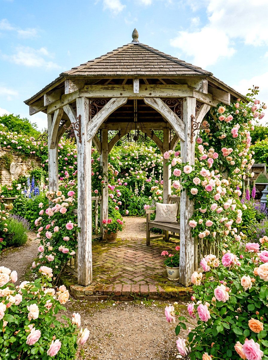Distressed Wood Gazebo - 30 rustic gazebo ideas