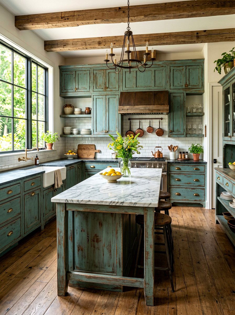 Distressed Wood Kitchen - 30 old world kitchen ideas