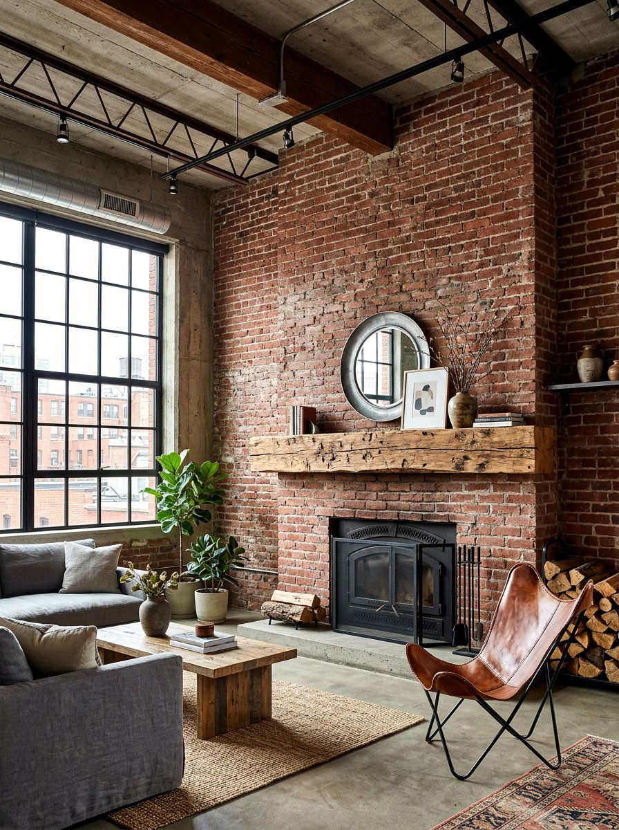 Distressed Wood Mantel - 30 wood mantel beam ideas