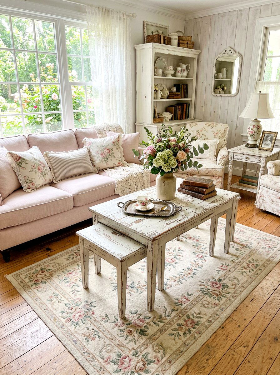 Distressed Wood Nesting Coffee Table - 30 nesting coffee table ideas
