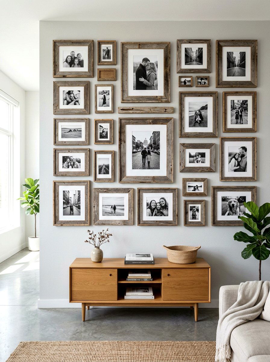Distressed Wood Picture Frame - 30 reclaimed material decor ideas
